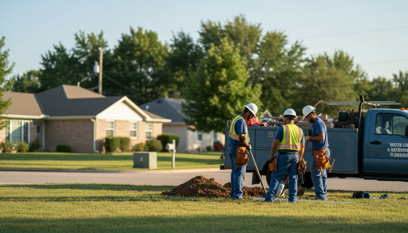 Residential water line and bathroom plumbing service in Stockton, IA